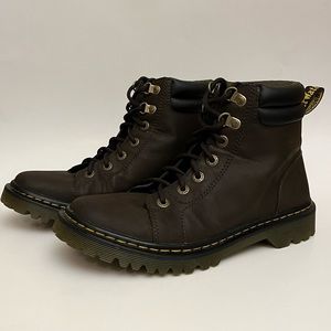 Dr. Martens Faora Women's Leather Lace Up Combat Ankle Boots Dark Brown Size 9